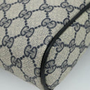 GUCCI GG Supreme Sherry Line Clutch Bag PVC Navy Red 010 378 Auth yk16908-7