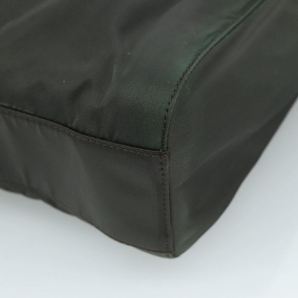 PRADA Chain Shoulder Bag Nylon Khaki Auth yk16918