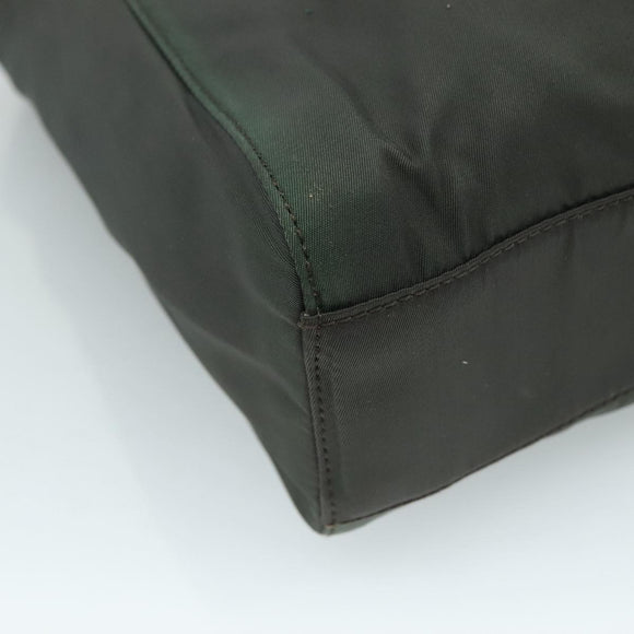 PRADA Chain Shoulder Bag Nylon Khaki Auth yk16918