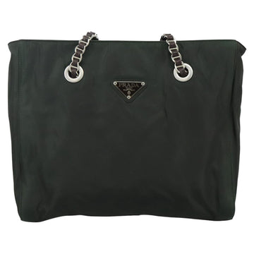 PRADA Chain Shoulder Bag Nylon Khaki Auth yk16918 - 0