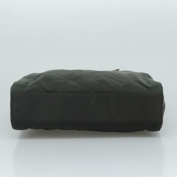 PRADA Chain Shoulder Bag Nylon Khaki Auth yk16918