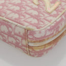 Christian Dior Trotter Canvas Pouch PVC Leather Pink Auth yk16934-10