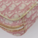 Christian Dior Trotter Canvas Pouch PVC Leather Pink Auth yk16934-13