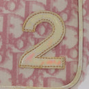 Christian Dior Trotter Canvas Pouch PVC Leather Pink Auth yk16934-14