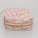 Christian Dior Trotter Canvas Pouch PVC Leather Pink Auth yk16934-9