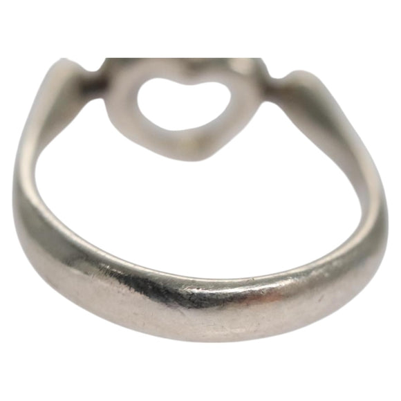 TIFFANY&Co. Open Heart Ring Ag925 Silver Auth yk16935