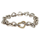 TIFFANY&Co. Heart Link Bracelet Ag925 Gold 750 Silver Auth yk16941-2