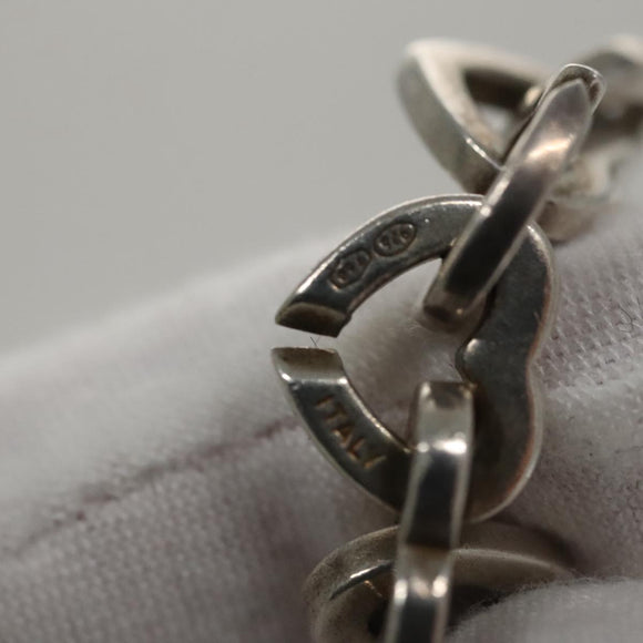 TIFFANY&Co. Heart Link Bracelet Ag925 Gold 750 Silver Auth yk16941