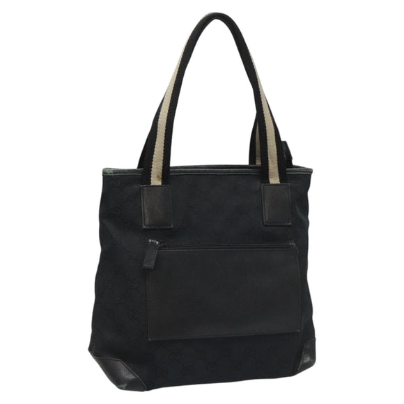 GUCCI GG Canvas Sherry Line Tote Bag Black White 019 0402 1705 Auth yk16982