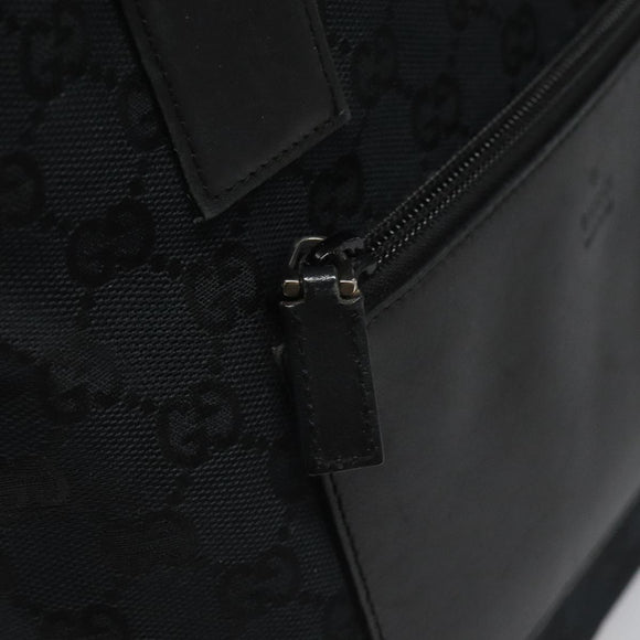 GUCCI GG Canvas Sherry Line Tote Bag Black White 019 0402 1705 Auth yk16982