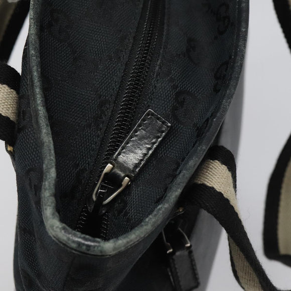 GUCCI GG Canvas Sherry Line Tote Bag Black White 019 0402 1705 Auth yk16982