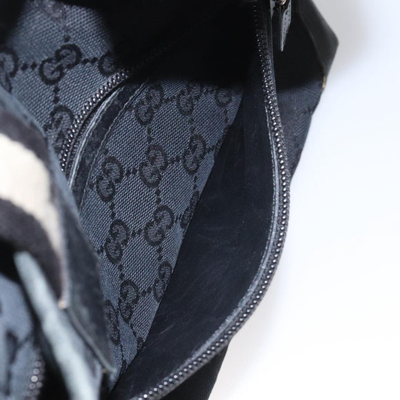 GUCCI GG Canvas Sherry Line Tote Bag Black White 019 0402 1705 Auth yk16982