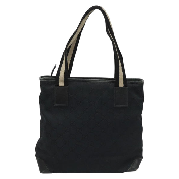 GUCCI GG Canvas Sherry Line Tote Bag Black White 019 0402 1705 Auth yk16982