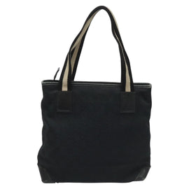 GUCCI GG Canvas Sherry Line Tote Bag Black White 019 0402 1705 Auth yk16982 - 0
