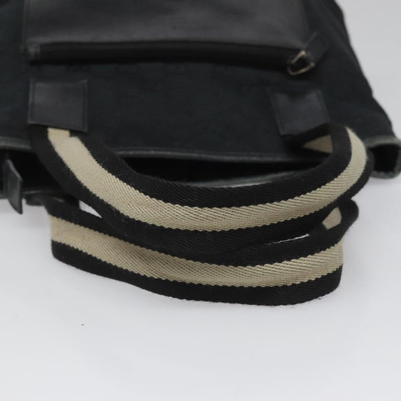 GUCCI GG Canvas Sherry Line Tote Bag Black White 019 0402 1705 Auth yk16982