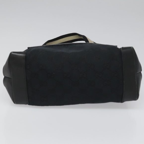 GUCCI GG Canvas Sherry Line Tote Bag Black White 019 0402 1705 Auth yk16982