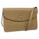 Christian Dior Shoulder Bag Leather Beige Auth yk17006-1