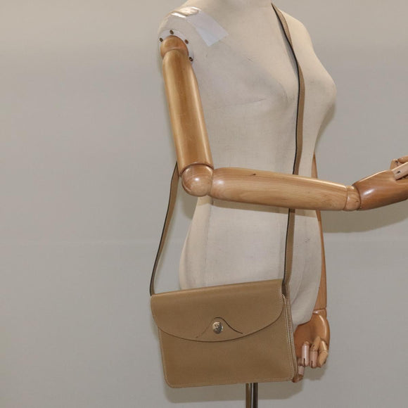 Christian Dior Shoulder Bag Leather Beige Auth yk17006