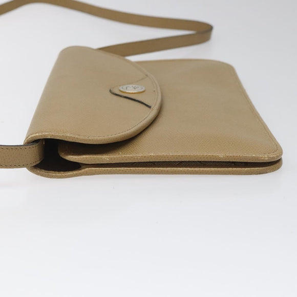 Christian Dior Shoulder Bag Leather Beige Auth yk17006