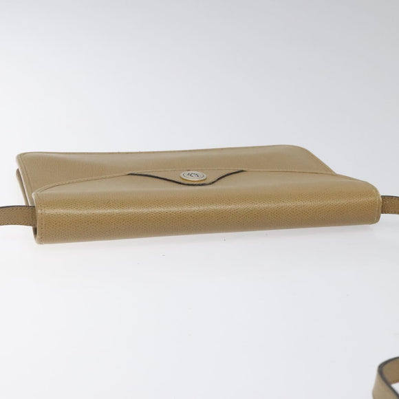 Christian Dior Shoulder Bag Leather Beige Auth yk17006