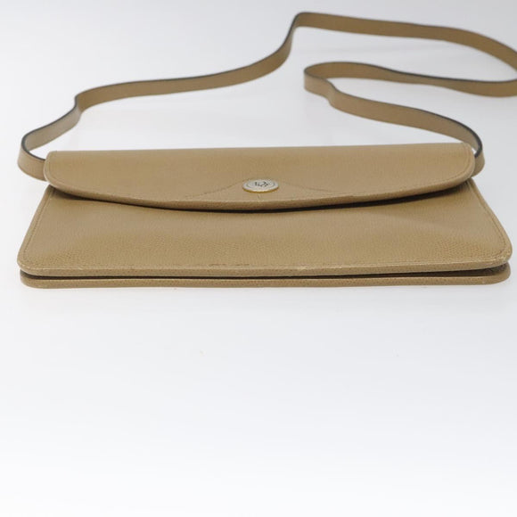 Christian Dior Shoulder Bag Leather Beige Auth yk17006