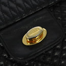 BALLY Quilted Chain Shoulder Bag Leather Black Gold Auth yk17027-17