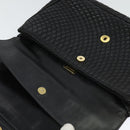 BALLY Quilted Chain Shoulder Bag Leather Black Gold Auth yk17027-18