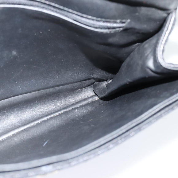 BALLY Quilted Chain Shoulder Bag Leather Black Gold Auth yk17027