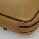 CARTIER Shoulder Bag Leather Yellow Red Auth yk17030-15