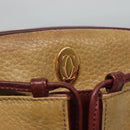 CARTIER Shoulder Bag Leather Yellow Red Auth yk17030-17