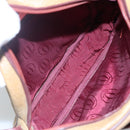 CARTIER Shoulder Bag Leather Yellow Red Auth yk17030-11