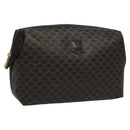 CELINE Macadam Canvas Pouch PVC Leather Black Auth yk17032-1