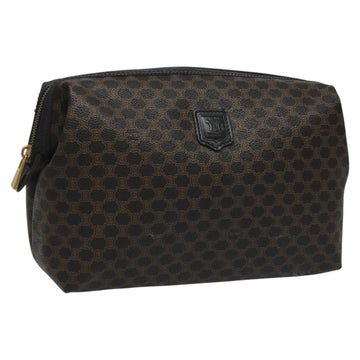 CELINE Macadam Canvas Pouch PVC Leather Black Auth yk17032