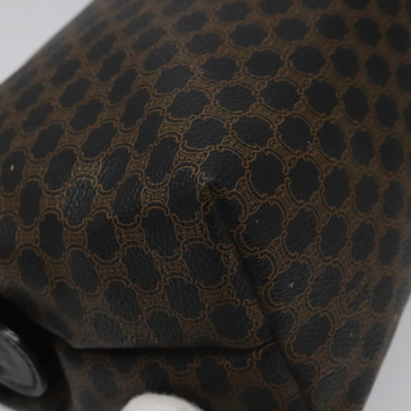 CELINE Macadam Canvas Pouch PVC Leather Black Auth yk17032