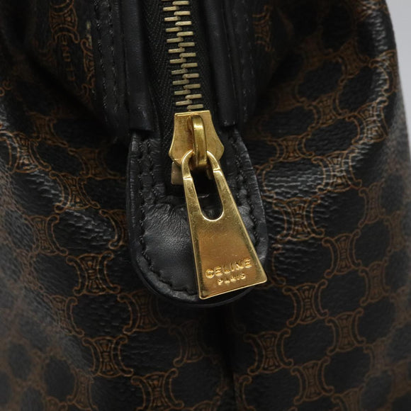 CELINE Macadam Canvas Pouch PVC Leather Black Auth yk17032