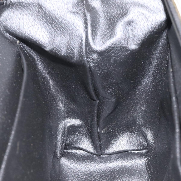 CELINE Macadam Canvas Pouch PVC Leather Black Auth yk17032