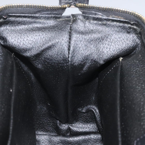 CELINE Macadam Canvas Pouch PVC Leather Black Auth yk17032