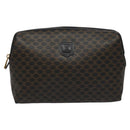 CELINE Macadam Canvas Pouch PVC Leather Black Auth yk17032-2