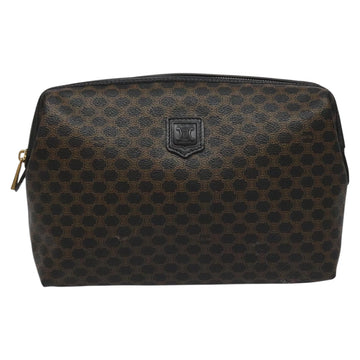 CELINE Macadam Canvas Pouch PVC Leather Black Auth yk17032 - 0