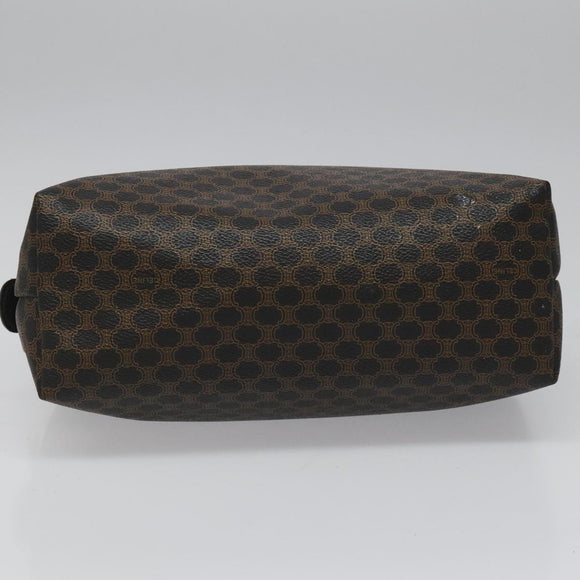 CELINE Macadam Canvas Pouch PVC Leather Black Auth yk17032