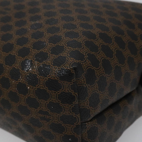 CELINE Macadam Canvas Pouch PVC Leather Black Auth yk17032