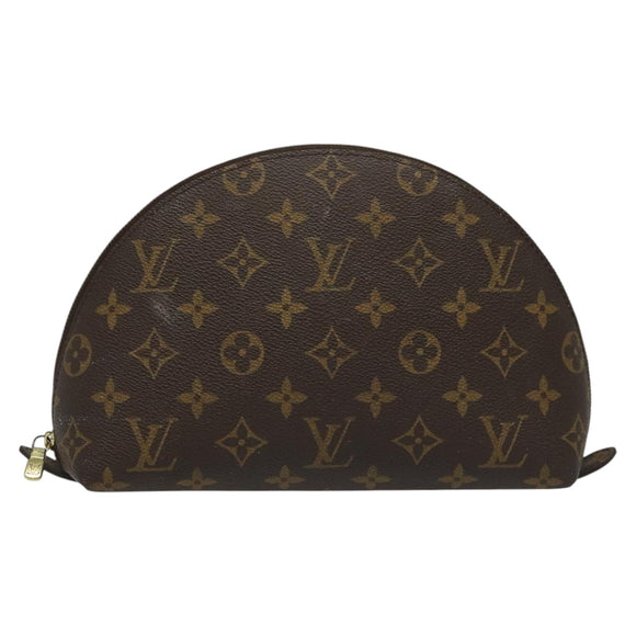 LOUIS VUITTON Monogram Trousse Demi Ronde Cosmetic Pouch M47520 LV Auth yk17035