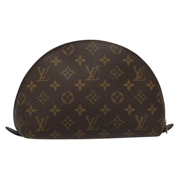 LOUIS VUITTON Monogram Trousse Demi Ronde Cosmetic Pouch M47520 LV Auth yk17035