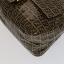 FENDI Zucchino Canvas Mamma Baguette Shoulder Bag Beige Auth yk17049AV-14