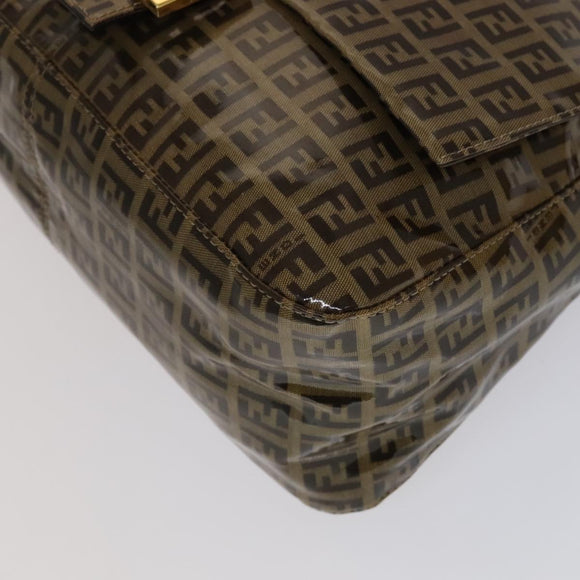 FENDI Zucchino Canvas Mamma Baguette Shoulder Bag Beige Auth yk17049AV