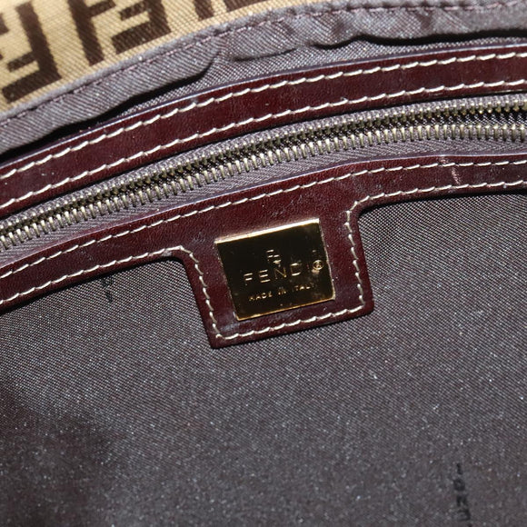 FENDI Zucchino Canvas Mamma Baguette Shoulder Bag Beige Auth yk17049AV
