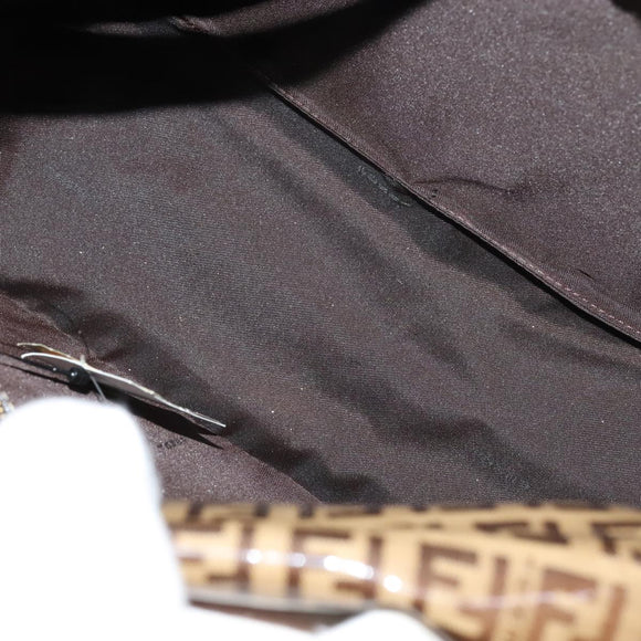 FENDI Zucchino Canvas Mamma Baguette Shoulder Bag Beige Auth yk17049AV