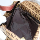 FENDI Zucchino Canvas Mamma Baguette Shoulder Bag Beige Auth yk17049AV-22