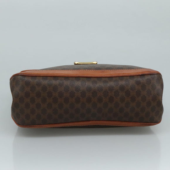 CELINE Macadam Canvas Hand Bag PVC Leather Brown Auth yk17101