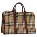 Burberrys Nova Check Boston Bag Canvas Beige Auth yk17113-1
